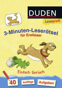 Buchcover von Duden Leseprofi – 3-Minuten-Leserätsel für Erstleser: Einfach tierisch: 40 knifflige Aufgaben  von Susanna Moll