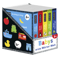 Buchcover von Duden 6+: Babys erste Wörter-Welt (Würfel): 5 Mini-Bücher