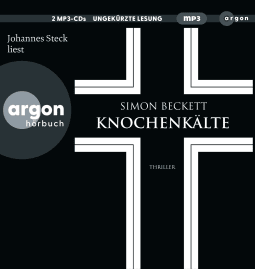 Hörbuchcover von Knochenkälte von Simon Beckett, wird gesprochen von Johannes Steck