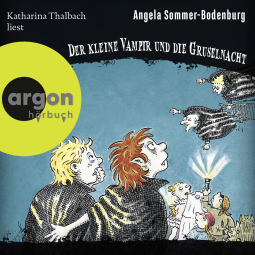 Hörbuchcover von Der kleine Vampir und die Gruselnacht von Angela Sommer-Bodenburg, wird gesprochen von Katharina Thalbach