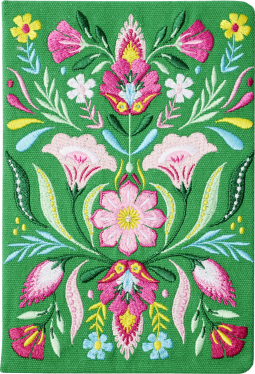 Fiesta del Sol Notizbuch bestickt A5 - 240 Seiten, grün