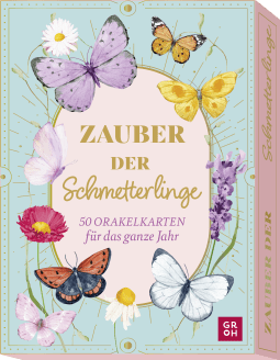 Produktbild von Orakelkarten: Zauber der Schmetterlinge: 50 Orakelkarten für das ganze Jahr von Franziska Sorgenfrei