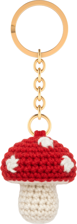 Glücksbringer Schlüsselanhänger, Glückspilz (gehäkelt)
