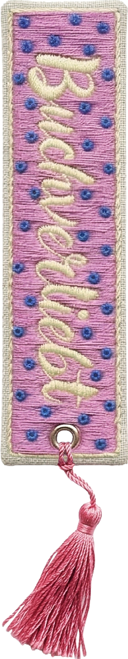 Buchverliebt Lesezeichen bestickt "Buchverliebt"