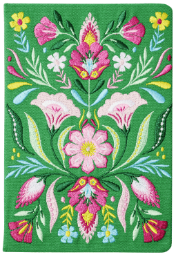 Fiesta del Sol Notizbuch bestickt A5 - 240 Seiten, grün