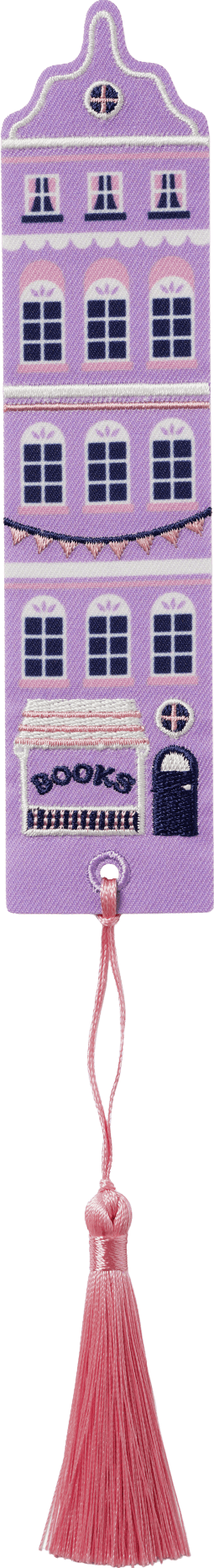 Produktbild von Buchverliebt Lesezeichen bestickt "Bookshop"
