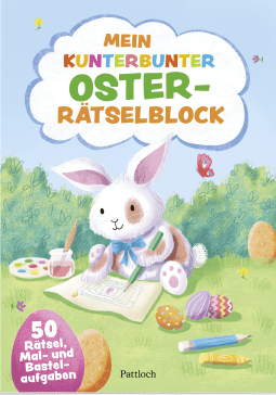 Produktbild von Mein kunterbunter Oster-Rätselblock: 50 Rätsel, Mal- und Bastelaufgaben