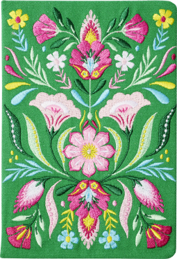 Fiesta del Sol Notizbuch bestickt A5 - 240 Seiten, grün