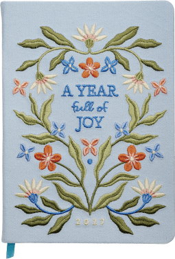 Produktbild von Taschenkalender A5 2027: A Year full of Joy, bestickt, hellblau