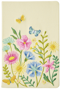 Blütenträume Notizbuch bestickt, A5 - 240 Seiten, beige