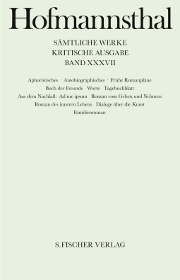 Buchcover von Aphoristisches, Autobiographisches, Frühe Romanpläne von Hugo von Hofmannsthal