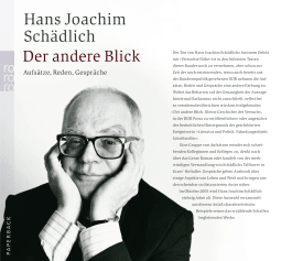 Buchcover von Der andere Blick: Aufsätze - Reden - Gespräche von Hans Joachim Schädlich