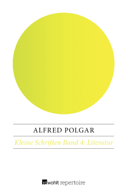 Buchcover von Literatur von Alfred Polgar