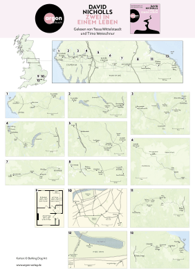 David Nicholls: Zwei in einem Leben. Wanderkarte