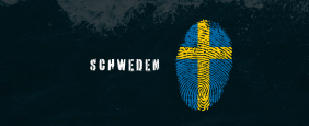 Banner mit der Aufschrift "Schweden" mit Flagge