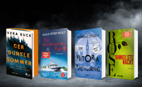 Banner mit vier neuen Krimis und Thrillern im Mai 25