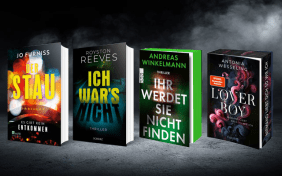 Banner mit vier neuen Krimis, die im Juni erscheinen