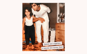 Gamze mit ungefähr 5 Jahren mit ihrem Vater