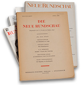 Mehrere Ausgaben der Neuen Rundschau auf einem Stapel