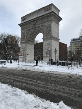 Washington Square Park im Schneechaos