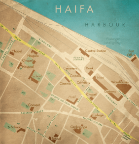 Ausschnitt Stadtplan von Haifa