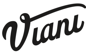 Viani Logo – Schwarzer geschwungener Schriftzug auf weißem Hintergrund