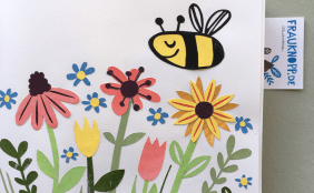 Paper cut Biene und Blume von Inga Knopp-Kilpert