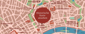 Anschnitt einer historischen Karte von Frankfurt/Main in den 1950er Jahren
