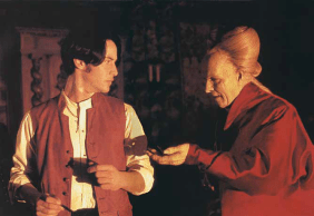 Keanu Reeves als Jonathan Harker und Garry Oldman als Dracula. Aus Bram Stoker's Dracula, 1992