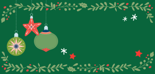 weihnachtliche Illustrationen auf dunkelgrünen Hintergrund