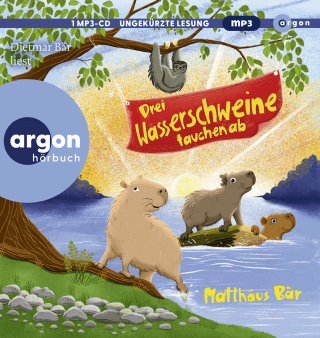 Drei Wasserschweine tauchen ab