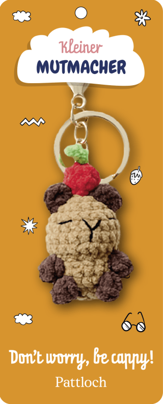 Produktbild von Kleiner Mutmacher, Schlüsselanhänger Capybara: Don't worry, be cappy!
