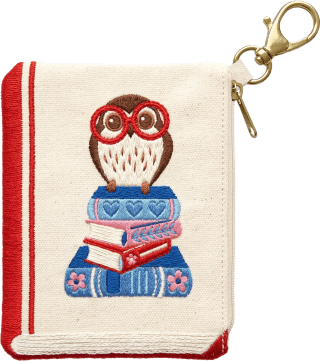 Buchverliebt Besticktes Täschchen, Büchereule