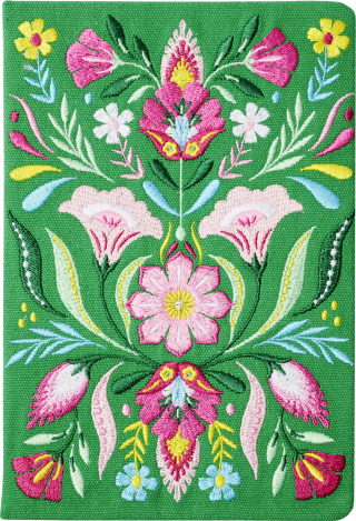 Fiesta del Sol Notizbuch bestickt A5 - 240 Seiten, grün