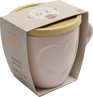 COZY Tasse mit Bambusdeckel (rosa)