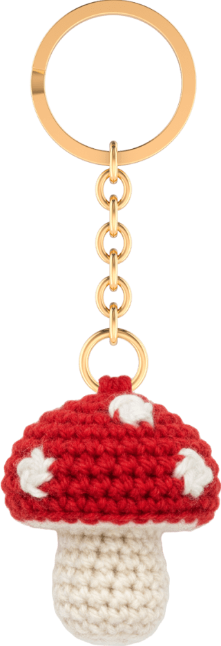 Glücksbringer Schlüsselanhänger, Glückspilz (gehäkelt)