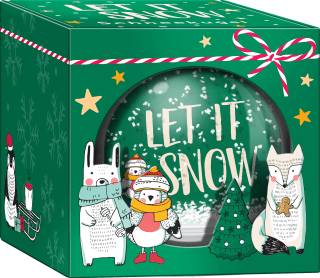 Schneekugel klein zum Selbstgestalten: Let it Snow / Cute Christmas Friends