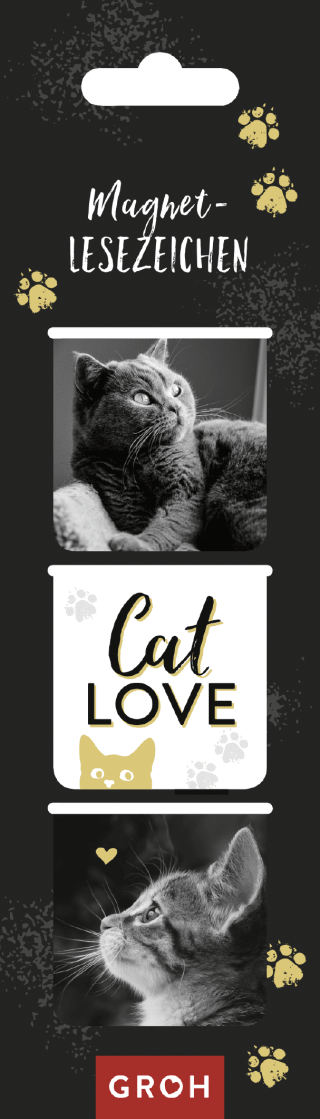 Magnetlesezeichen Cat love