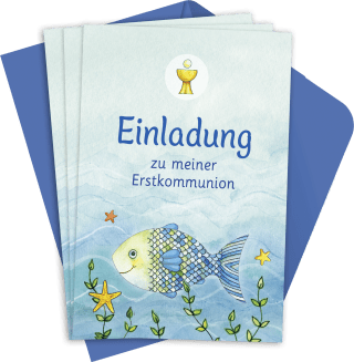Der Wunschfisch. Einladungskarten zur Erstkommunion
