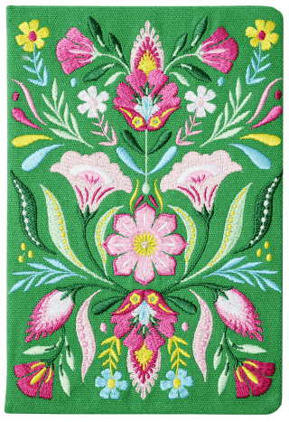 Fiesta del Sol Notizbuch bestickt A5 - 240 Seiten, grün