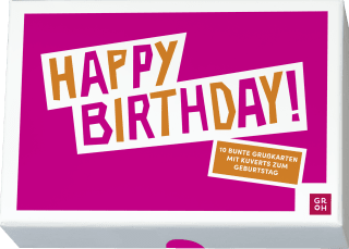 Happy Birthday! 10 bunte Grußkarten mit Kuverts zum Geburtstag