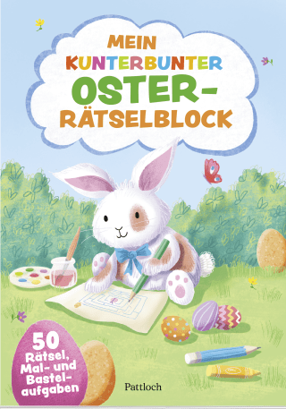 Produktbild von Mein kunterbunter Oster-Rätselblock: 50 Rätsel, Mal- und Bastelaufgaben