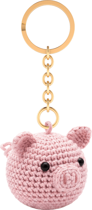 Glücksbringer Schlüsselanhänger, Schweinchen (gehäkelt)