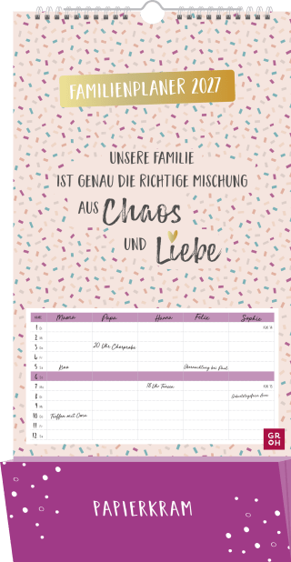Produktbild von Familienplaner 2027: Unsere Familie ist genau die richtige Mischung aus Chaos und Liebe