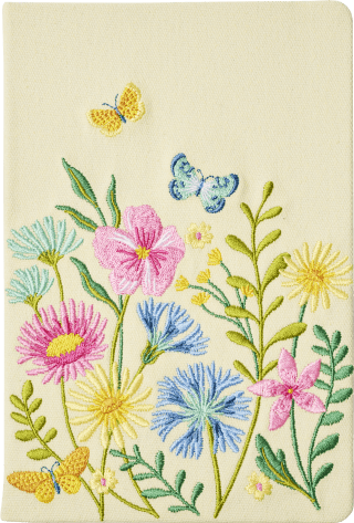 Blütenträume Notizbuch bestickt, A5 - 240 Seiten, beige