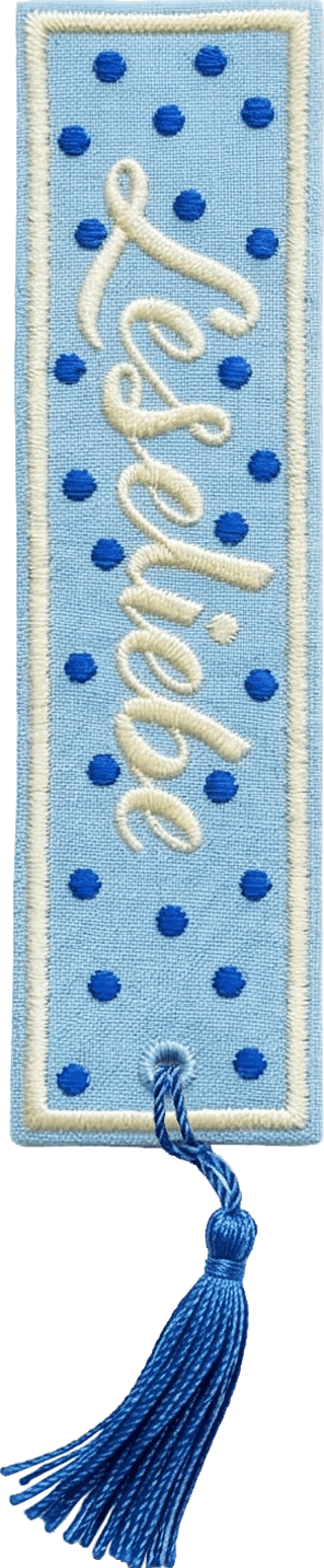 Buchverliebt Lesezeichen bestickt "Leseliebe"