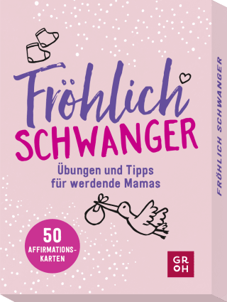 Produktbild von Fröhlich schwanger: Übungen und Tipps für werdende Mamas. 50 Affirmationskarten, die motivieren und Kraft schenken
