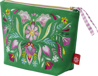 Fiesta del Sol Accessoirestasche bestickt, 18 x 24 cm, grün