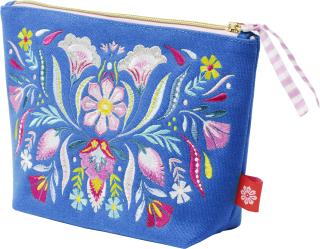 Fiesta del Sol Accessoirestasche bestickt, 18 x 24 cm, königsblau