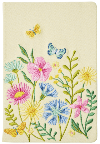 Blütenträume Notizbuch bestickt, A5 - 240 Seiten, beige